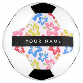 Farbiger Hibiskus, Muster von Blume, Ihr Name Fußball