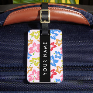 Farbiger Hibiskus, Muster von Blume, Ihr Name Gepäckanhänger
