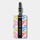 Farbiger Hibiskus, Muster von Blume, Ihr Name Gepäckanhänger (Vorderseite vertikal)