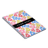 Farbiger Hibiskus, Muster von Blume, Ihr Name Notizblock (Rechte Seite)