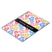 Farbiger Hibiskus, Muster von Blume, Ihr Name Notizblock (Linke Seite)