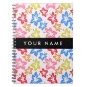 Farbiger Hibiskus, Muster von Blume, Ihr Name Notizblock (Vorderseite)
