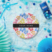 Farbiger Hibiskus, Muster von Blume, Ihr Name Pappteller (Party)