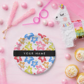 Farbiger Hibiskus, Muster von Blume, Ihr Name Pappteller (Party)