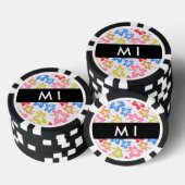 Farbiger Hibiskus, Muster von Blume, Ihr Name Pokerchips (Stapel)