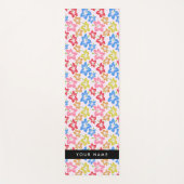Farbiger Hibiskus, Muster von Blume, Ihr Name Yogamatte (Vorderseite)