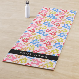 Farbiger Hibiskus, Muster von Blume, Ihr Name Yogamatte