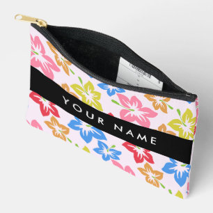 Farbiger Hibiskus, Muster von Blume, Ihr Name Zubehörtasche