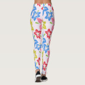 Farbiger Hibiskus, Muster von Blume Leggings (Rückseite)