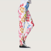 Farbiger Hibiskus, Muster von Blume Leggings (Rechts)