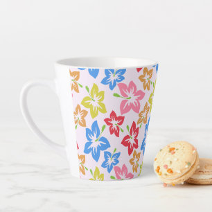 Farbiger Hibiskus, Muster von Blume Milchtasse