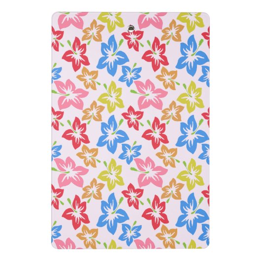 Farbiger Hibiskus, Muster von Blume Mini Klemmbrett (Rückseite)