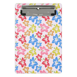 Farbiger Hibiskus, Muster von Blume Mini Klemmbrett