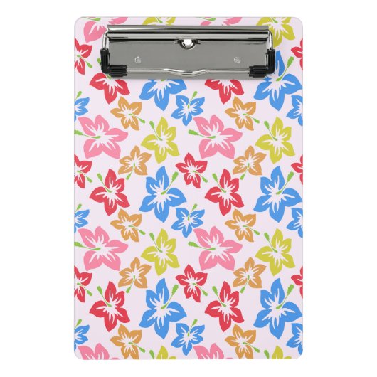 Farbiger Hibiskus, Muster von Blume Mini Klemmbrett (Vorderseite)