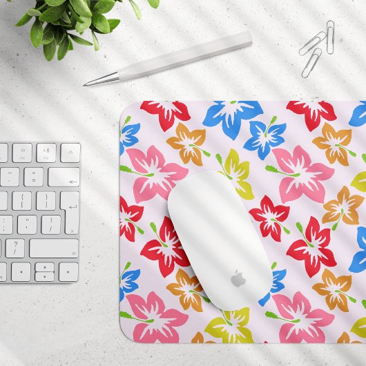 Farbiger Hibiskus, Muster von Blume Mousepad