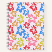 Farbiger Hibiskus, Muster von Blume Notizblock (Vorderseite)