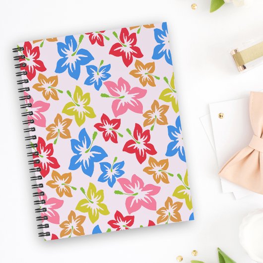 Farbiger Hibiskus, Muster von Blume Notizblock