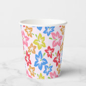 Farbiger Hibiskus, Muster von Blume Pappbecher (Rückseite)