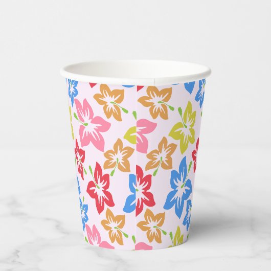 Farbiger Hibiskus, Muster von Blume Pappbecher (Rechts)