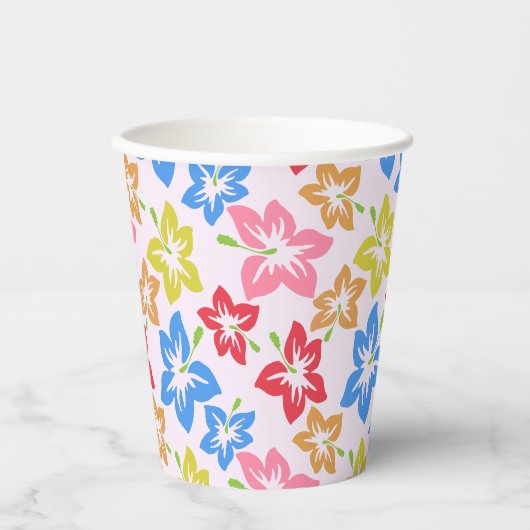 Farbiger Hibiskus, Muster von Blume Pappbecher (Vorderseite)