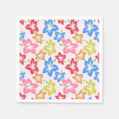 Farbiger Hibiskus, Muster von Blume Serviette (Vorderseite)