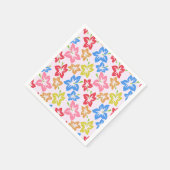 Farbiger Hibiskus, Muster von Blume Serviette (Ecke)