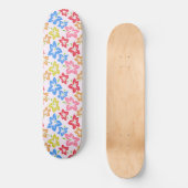 Farbiger Hibiskus, Muster von Blume Skateboard (Vorderseite)