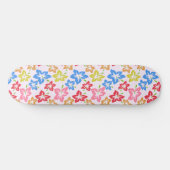 Farbiger Hibiskus, Muster von Blume Skateboard (Horizontal)