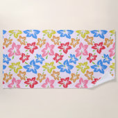 Farbiger Hibiskus, Muster von Blume Strandtuch (Vorderseite)