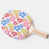 Farbiger Hibiskus, Muster von Blume Tischtennis Schläger (Seitenansicht)