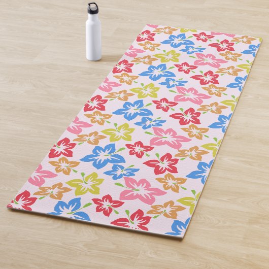 Farbiger Hibiskus, Muster von Blume Yogamatte (Beispiel)