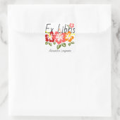 Farbiger Hibiskus Personalisiert Ex Libris Buchzei Quadratischer Aufkleber (Tasche)