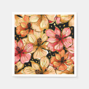 Farbiger Hibiskus Serviette