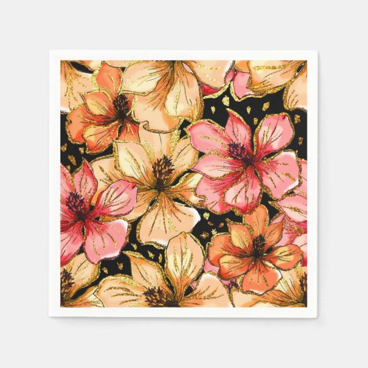 Farbiger Hibiskus Serviette (Vorderseite)