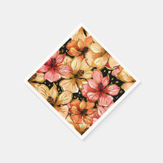 Farbiger Hibiskus Serviette (Ecke)