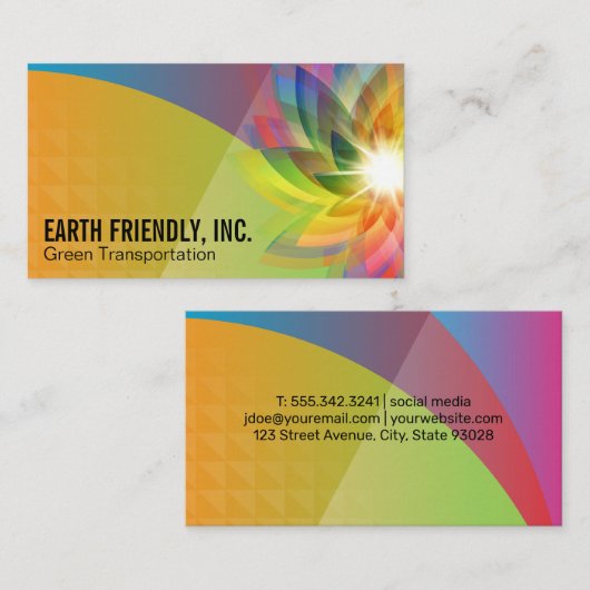 Farbiger Hintergrund | Digitale Blume Visitenkarte (Vorne/Hinten)