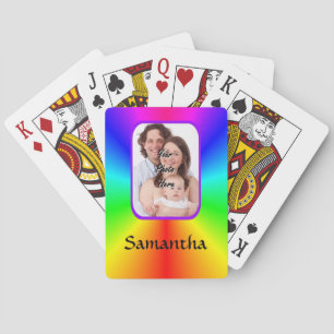Farbiger Hintergrund für personalisiertes Foto Spielkarten