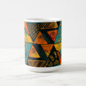 Farbiger Hintergrund mit afrikanischen Motiven Kaffeetasse (Mittel)