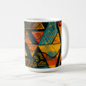 Farbiger Hintergrund mit afrikanischen Motiven Kaffeetasse (VorderseiteRechts)