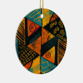 Farbiger Hintergrund mit afrikanischen Motiven Keramik Ornament (Rechts)