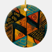 Farbiger Hintergrund mit afrikanischen Motiven Keramik Ornament (Hinten)