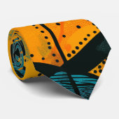 Farbiger Hintergrund mit afrikanischen Motiven Krawatte (Gerollt)