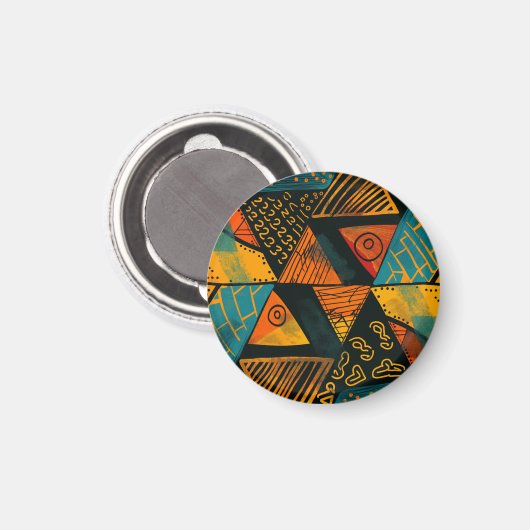 Farbiger Hintergrund mit afrikanischen Motiven Magnet (Vorderseite/Rückseite)