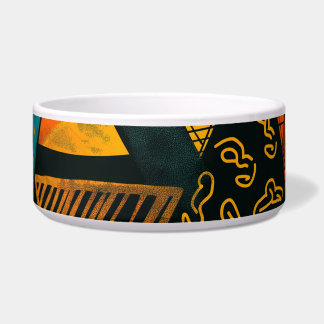 Farbiger Hintergrund mit afrikanischen Motiven Napf