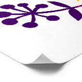 Farbiger Hintergrund mit handgezeichnetem Blumenel Poster (Ecke)