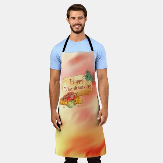 Farbiger Hintergrund und Pumpkins Schürze (Getragen)