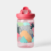 Farbiger Hintergrund von Formen, Punkten und Linie Trinkflasche (Vorne)