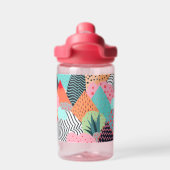 Farbiger Hintergrund von Formen, Punkten und Linie Trinkflasche (Rückseite)