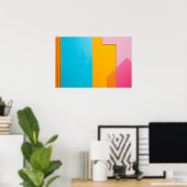 Farbiger Hintergrund von Rechtecken Poster (Heimbüro)