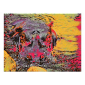 Farbiger Hippopotamus Fotodruck (Vorne)